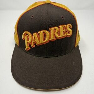 San Diego Padres Hat Cap Fitted 7 1/8 Brown MLB Baseball Swinging Friar